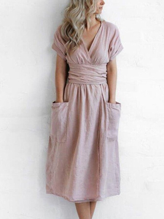 Valenzora | Linen wrap dress