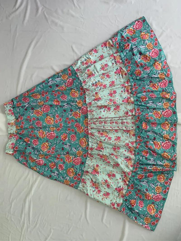 Valenzora | Maxi skirt Colorful boho ruffled skirt