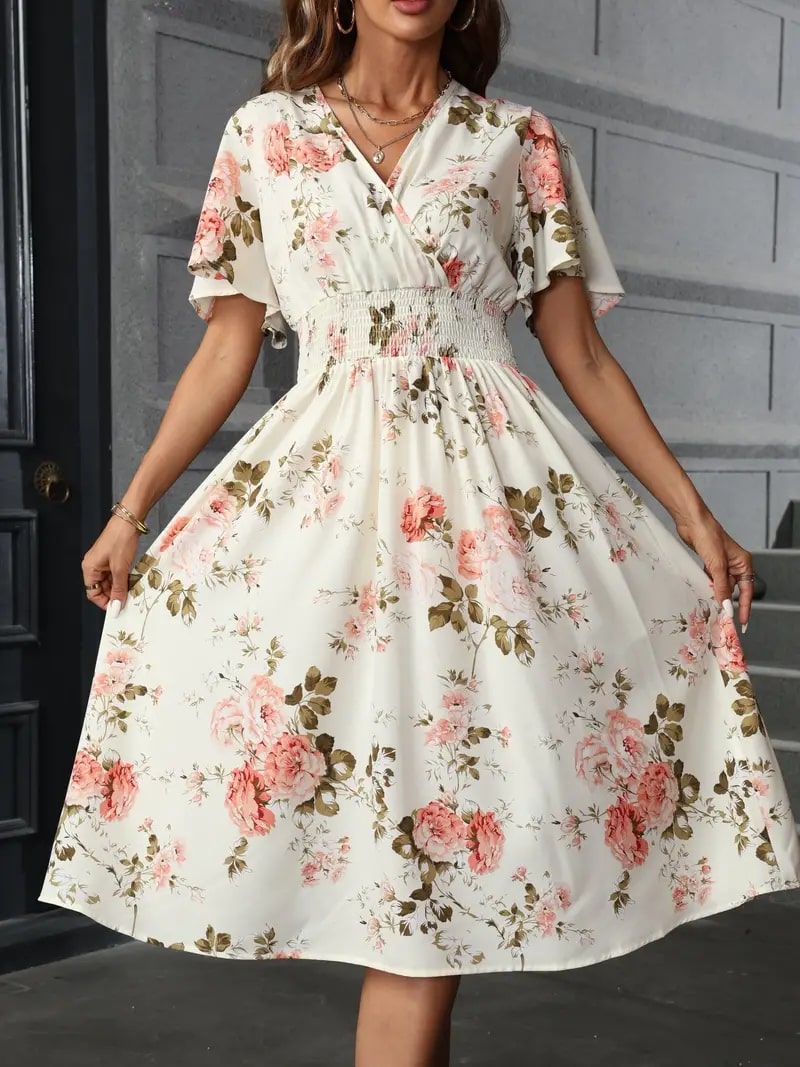 Valenzora | Elegantes Blumenkleid für Frühling und Sommer