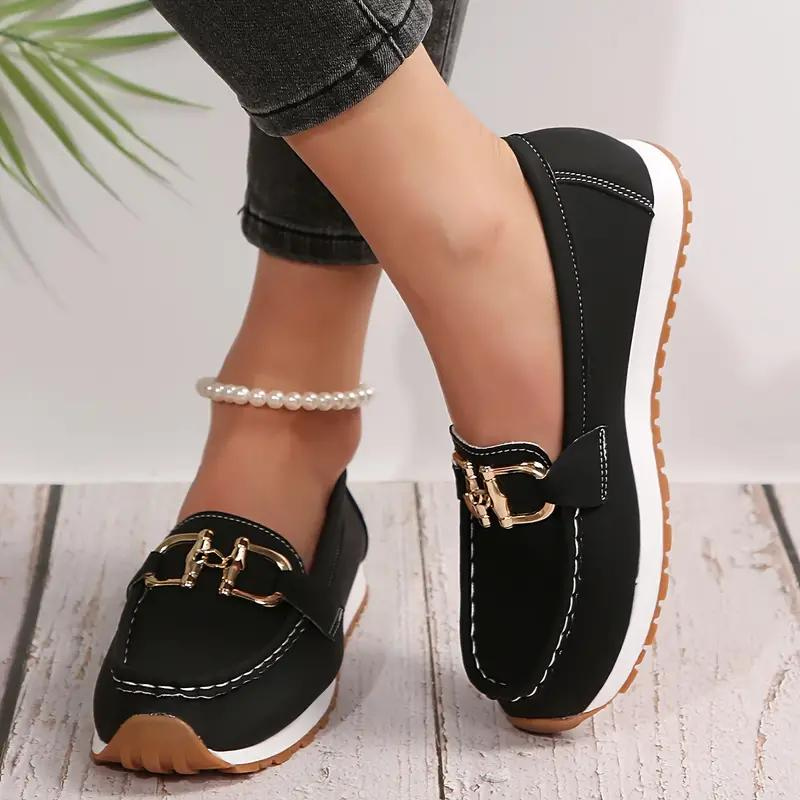 Valenzora | Metallic Buckle Slip-On Hiking Shoes Women's Shoes