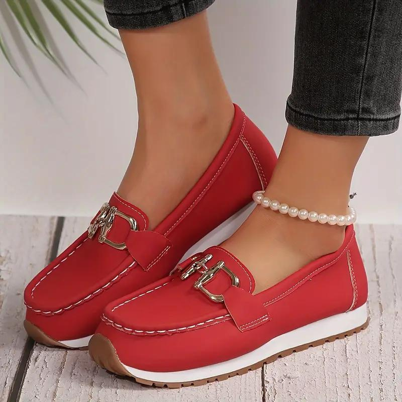 Valenzora | Metallic Buckle Slip-On Hiking Shoes Women's Shoes