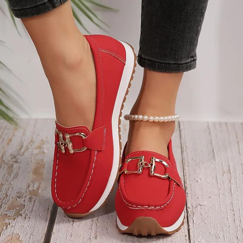Valenzora | Metallic Buckle Slip-On Hiking Shoes Women's Shoes