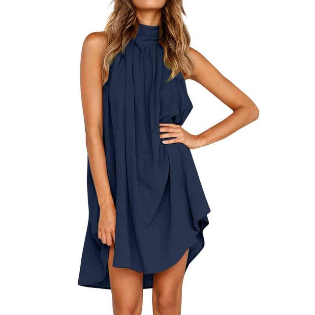 Valenzora | Halterneck dress with high-low hem