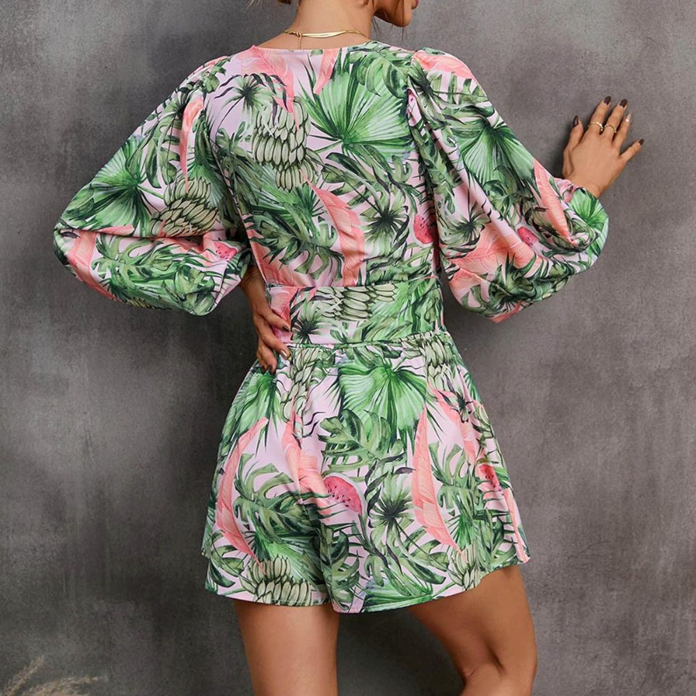 Valenzora | Ranta Leichter, stylischer und bequemer Langarm-Jumpsuit mit Sommerprint