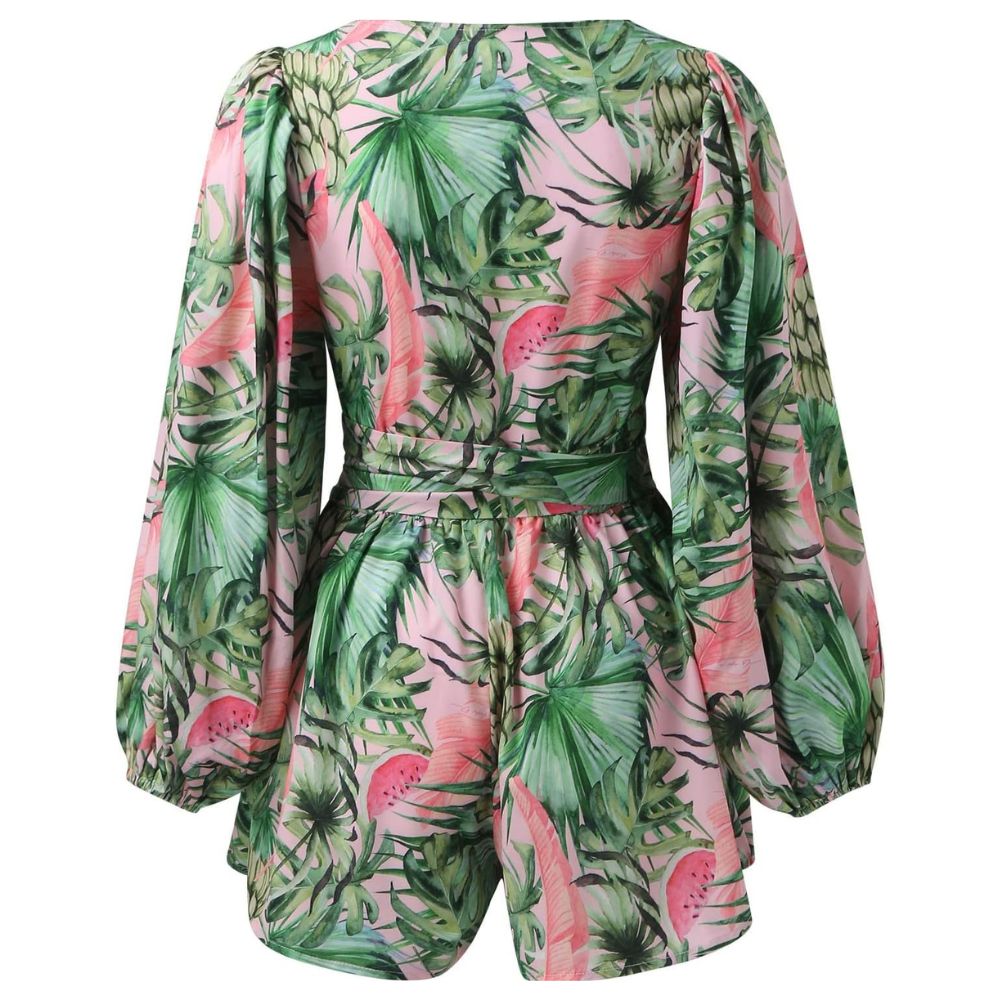 Valenzora | Ranta Leichter, stylischer und bequemer Langarm-Jumpsuit mit Sommerprint