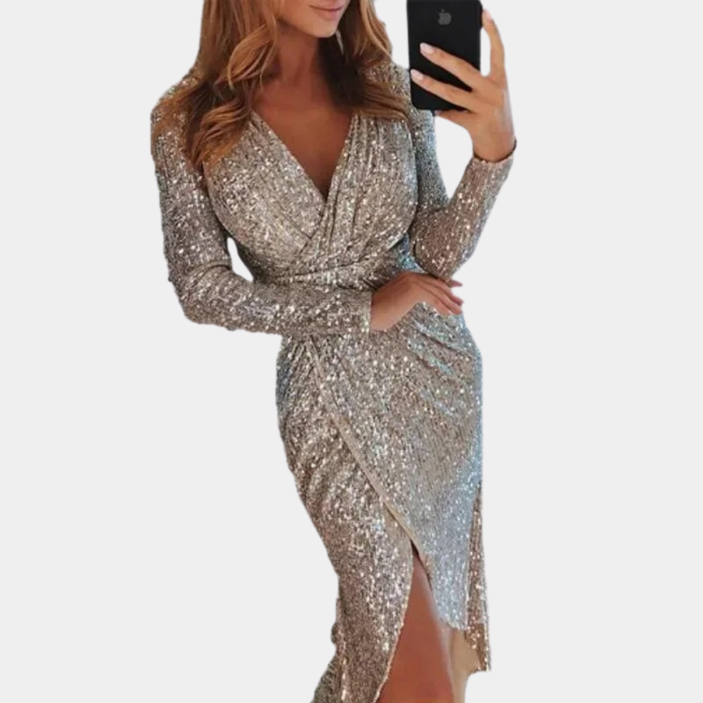 Valenzora | Sequin dress for women with front slit