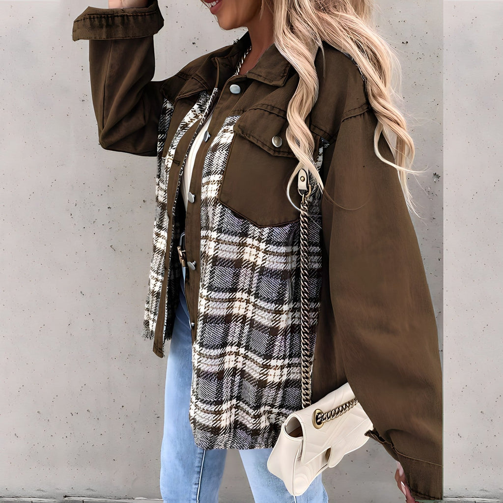 Checkered jacket for women