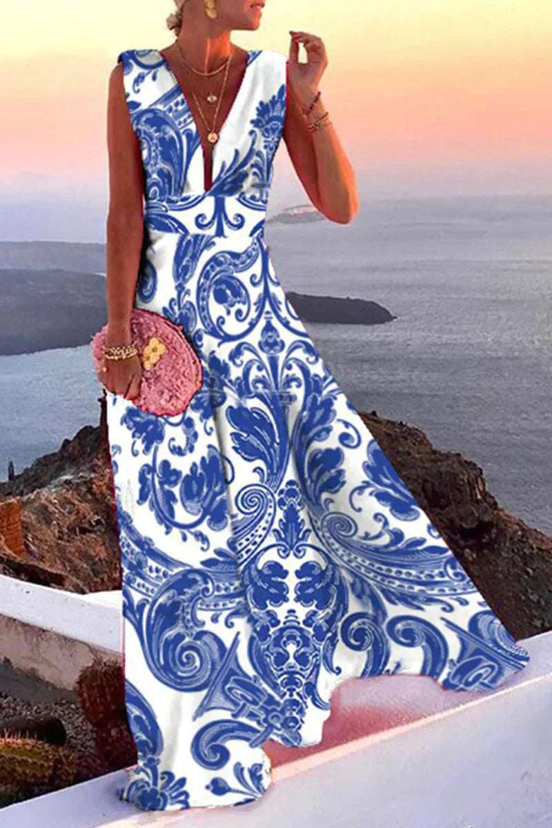 Valenzora | Ärmelloses Sommerkleid mit Print für Damen