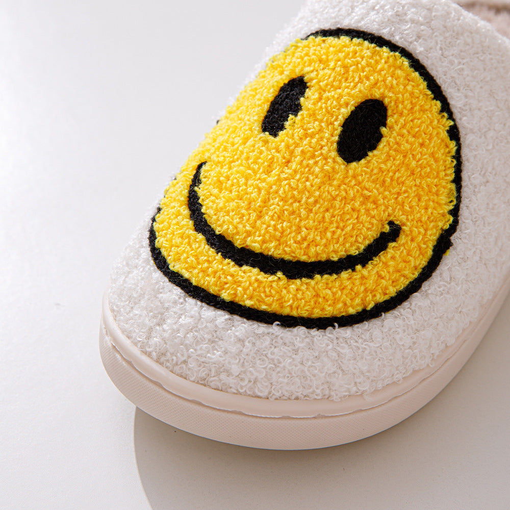Valenzora Large Smiley Pattern Fur Slippers