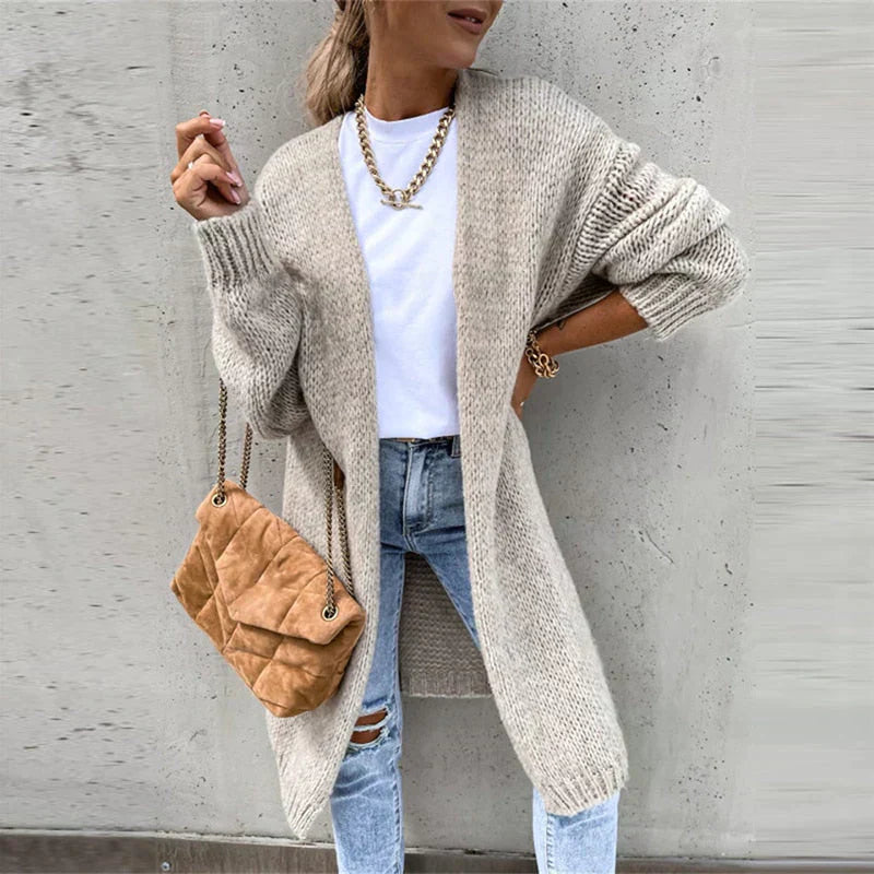 Valenzora | Lange, luftige Strickjacke für Damen | Lässig und bequem