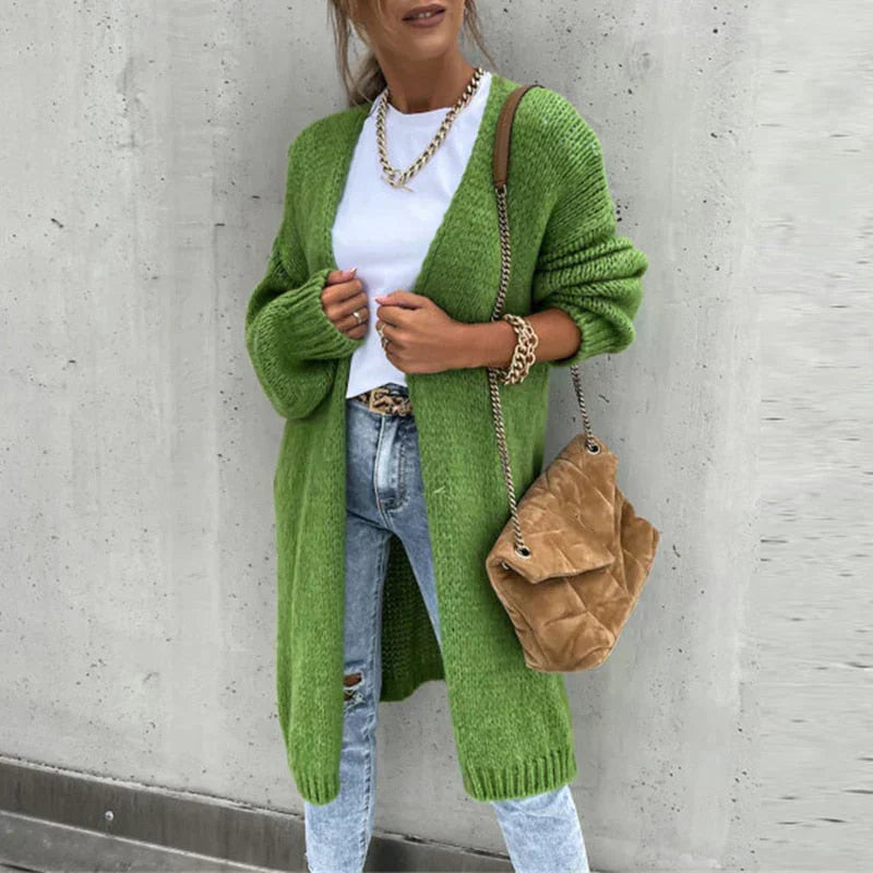 Valenzora | Lange, luftige Strickjacke für Damen | Lässig und bequem