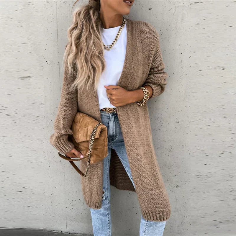 Valenzora | Lange, luftige Strickjacke für Damen | Lässig und bequem