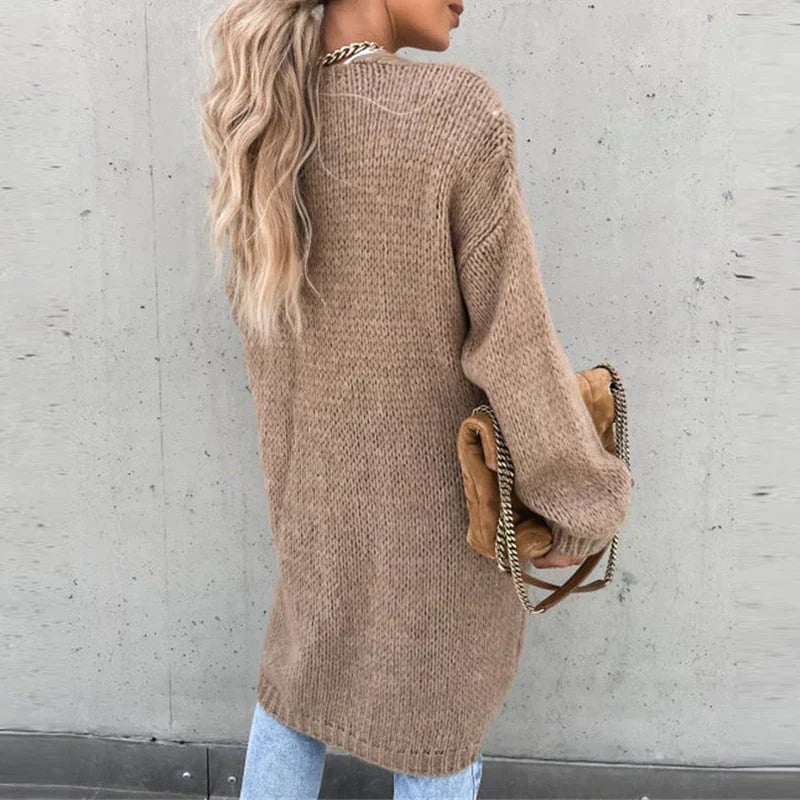 Valenzora | Lange, luftige Strickjacke für Damen | Lässig und bequem