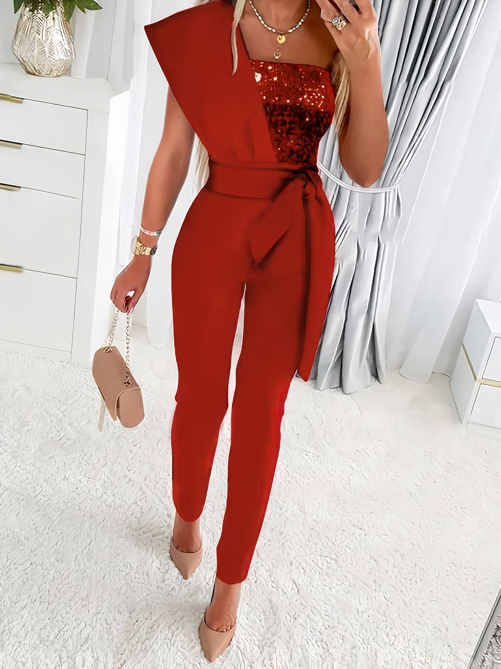 Valenzora | Bodycon jumpsuit with glitter