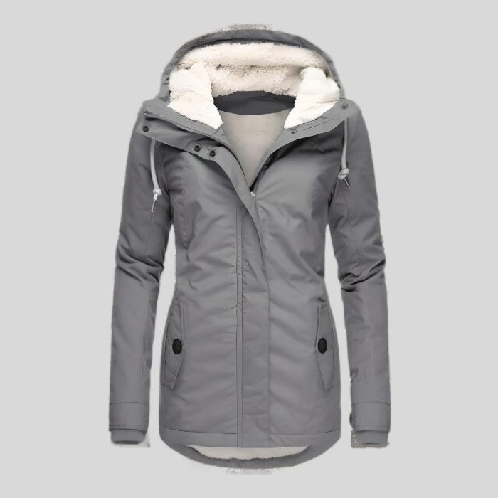 Valenzora | Long Waterproof Winter Jacket with Hood & Lining