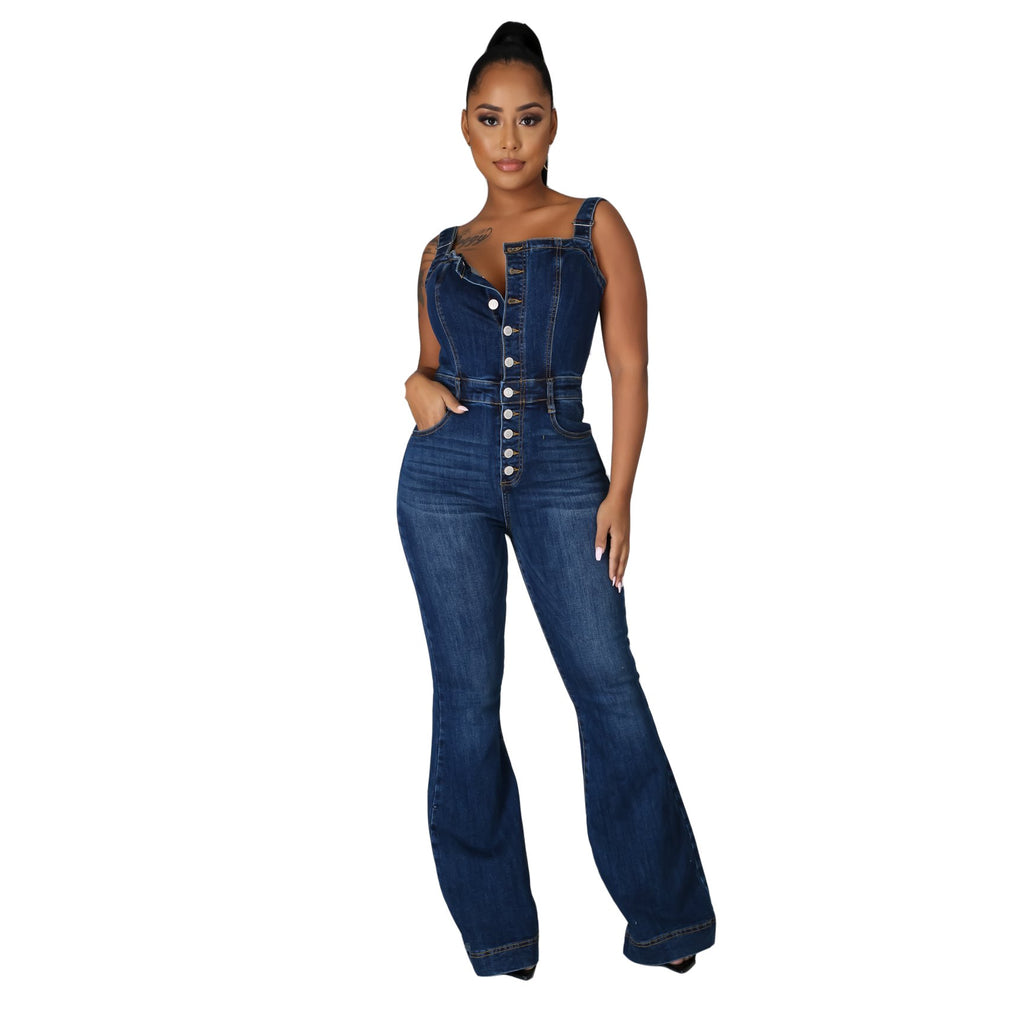 Valenzora | Stylischer ausgestellter Jeans-Overall für Damen