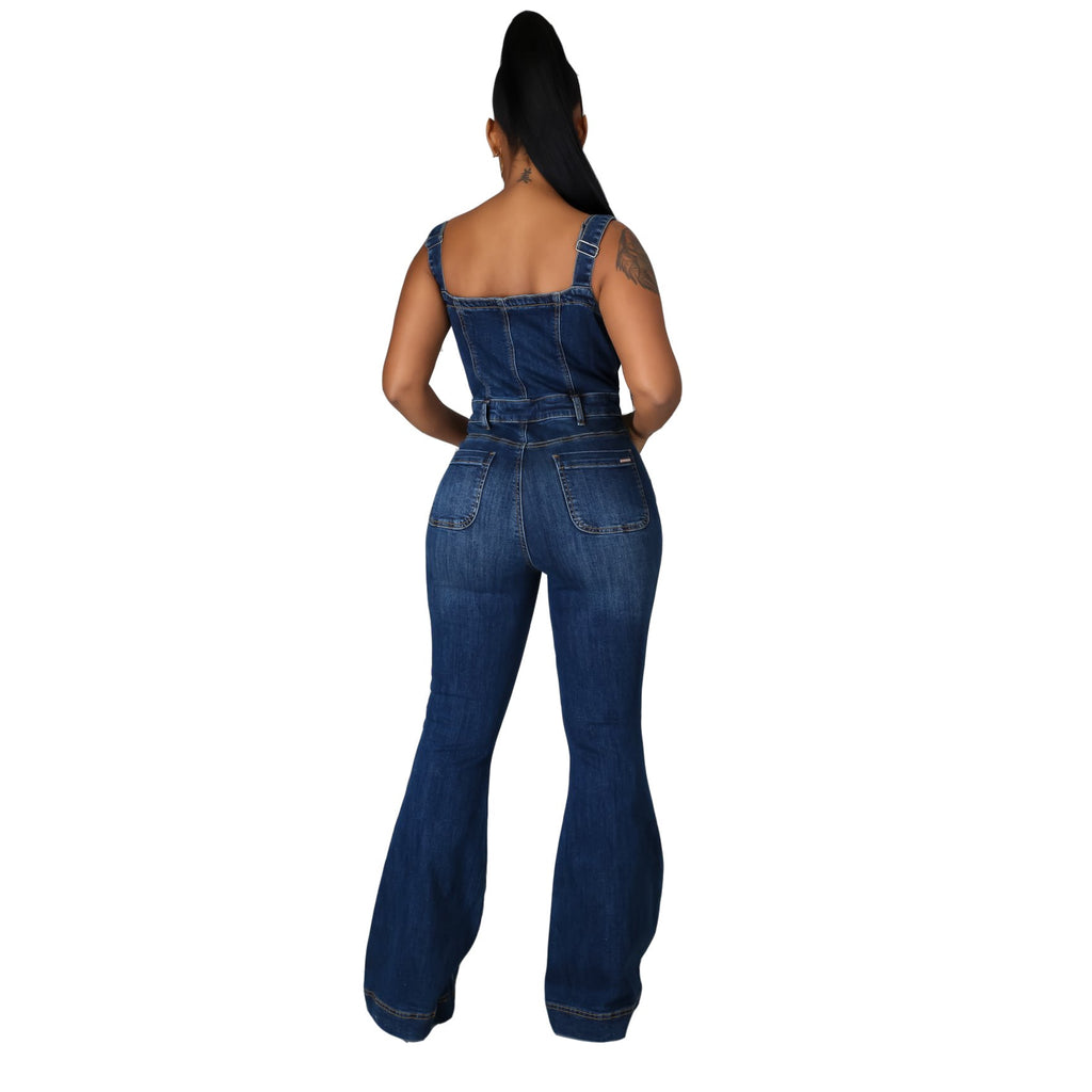 Valenzora | Stylischer ausgestellter Jeans-Overall für Damen