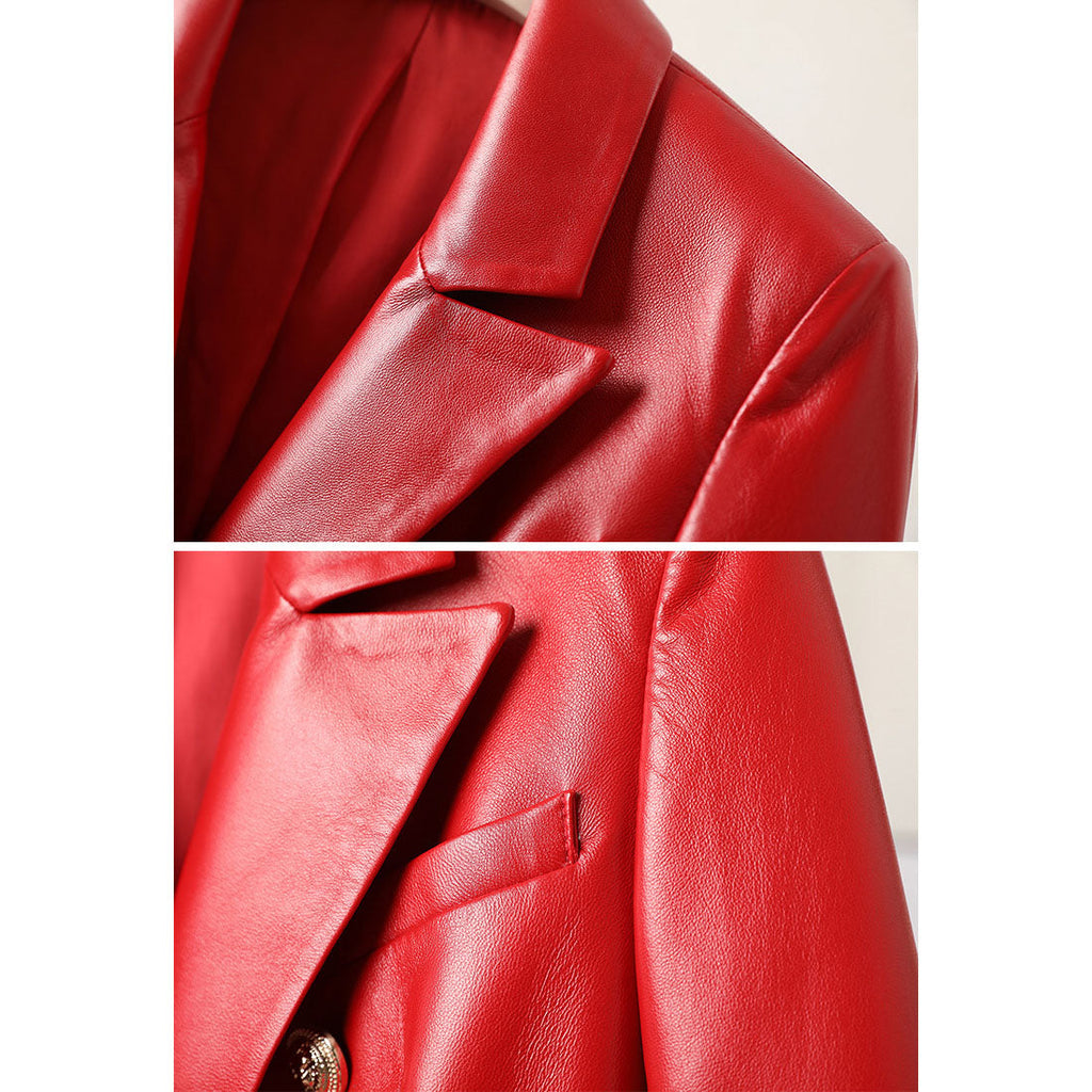 Valenzora | Women's Short Sheepskin Motorcycle Jacket