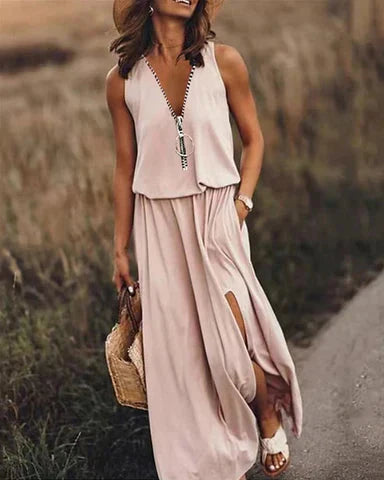 Valenzora | Elegant and stylish V-neck dress for women