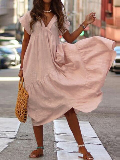 Valenzora | Stylish summer dress with short sleeves