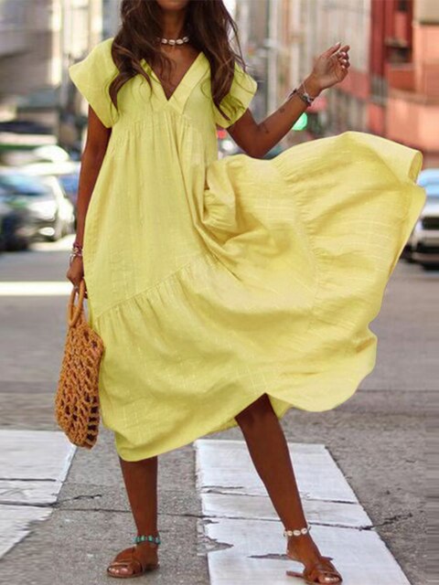 Valenzora | Stylish summer dress with short sleeves