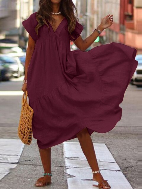 Valenzora | Stylish summer dress with short sleeves