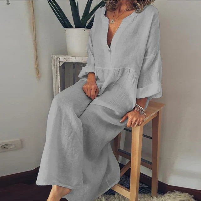 Valenzora | Elegant, loose-fitting cotton summer dress