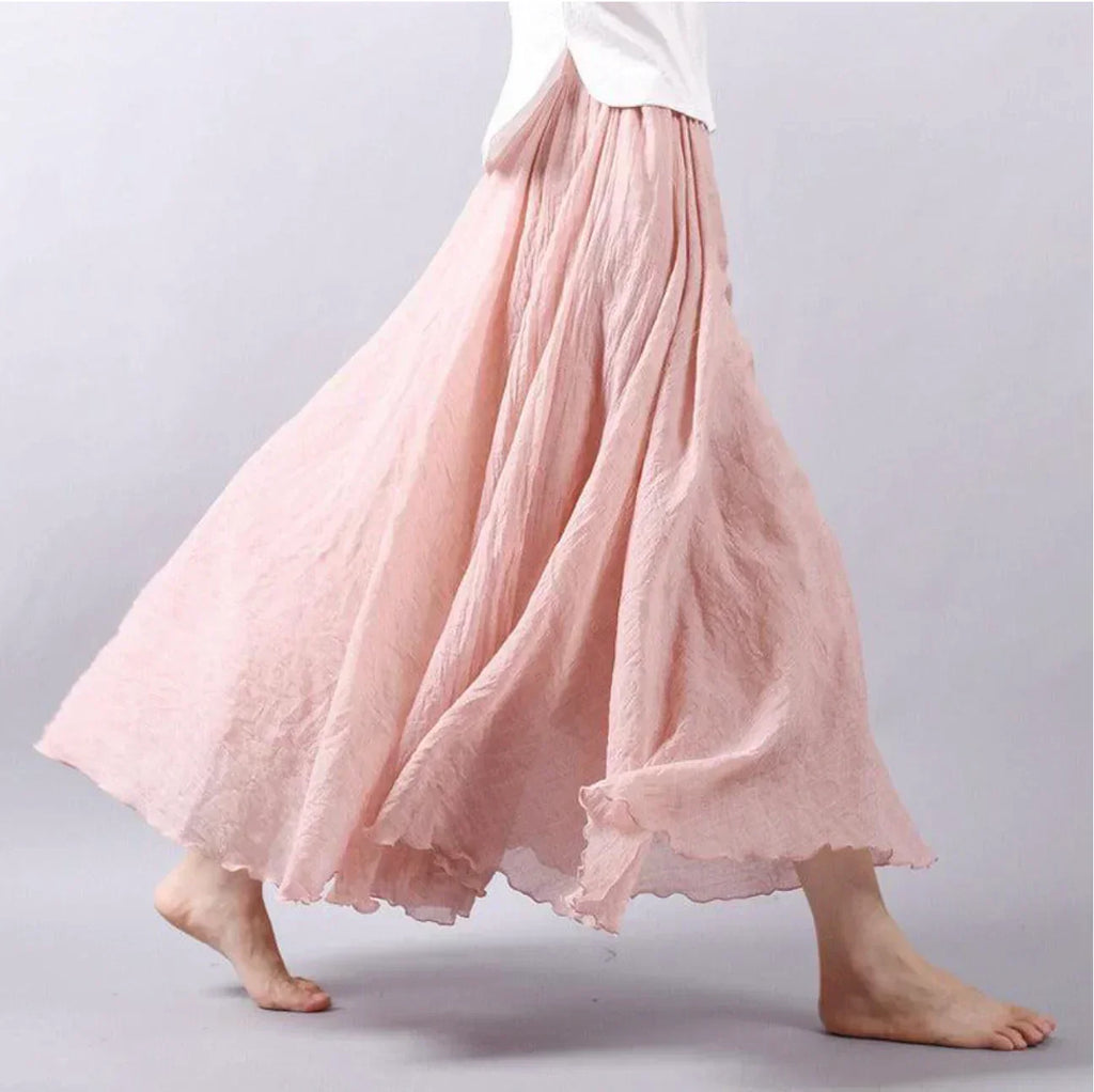 Valenzora | Baumwollrock, hohe Taille, Tellerrock, Boho-Rock