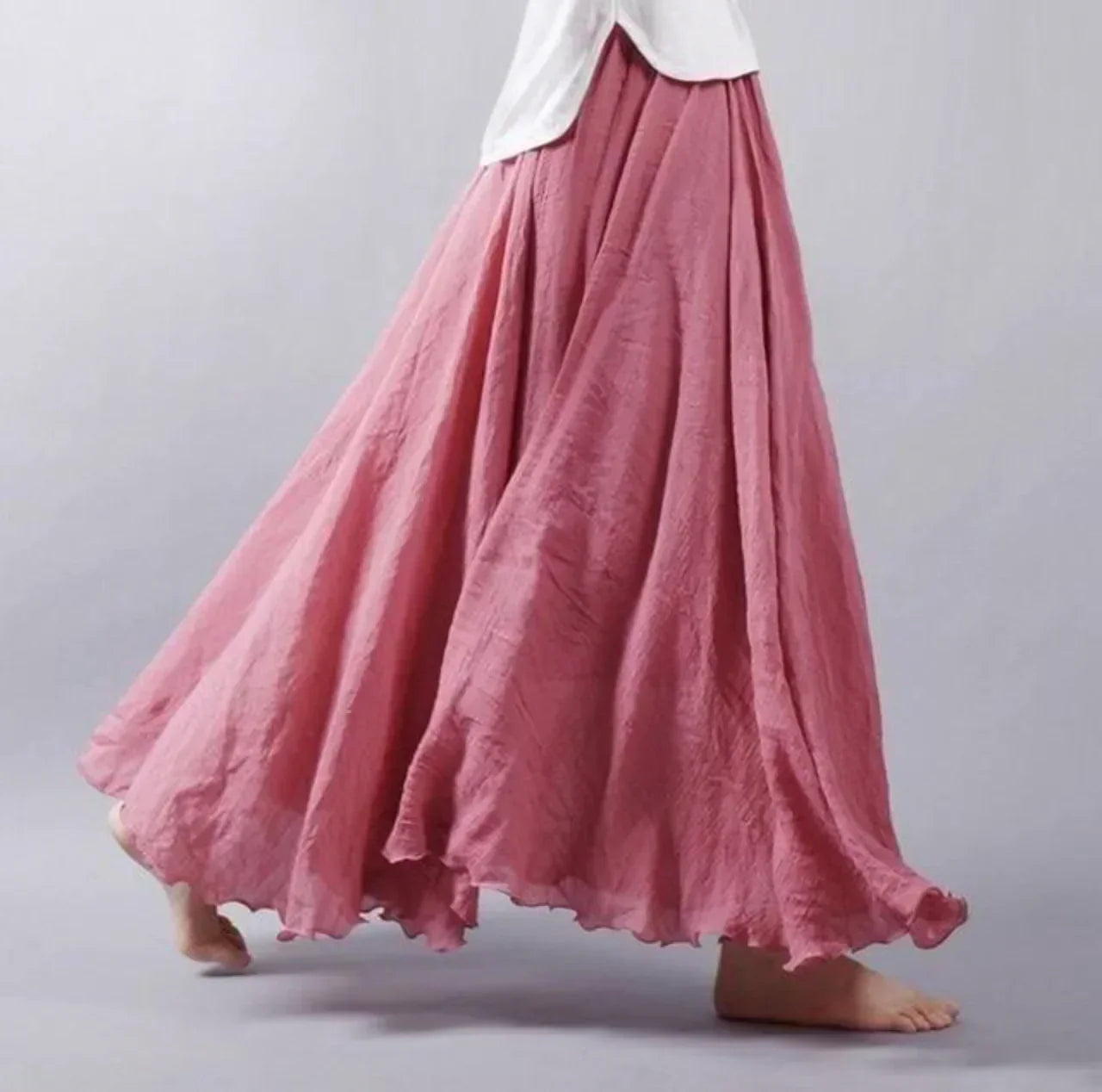 Valenzora | Baumwollrock, hohe Taille, Tellerrock, Boho-Rock