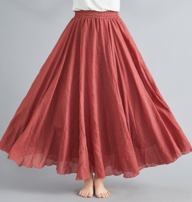 Valenzora | Baumwollrock, hohe Taille, Tellerrock, Boho-Rock