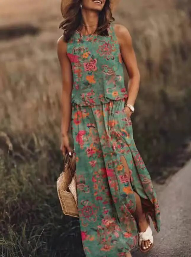 Valenzora | Blumenkleid mit Schlitz Valenzora | Sommerkleid
