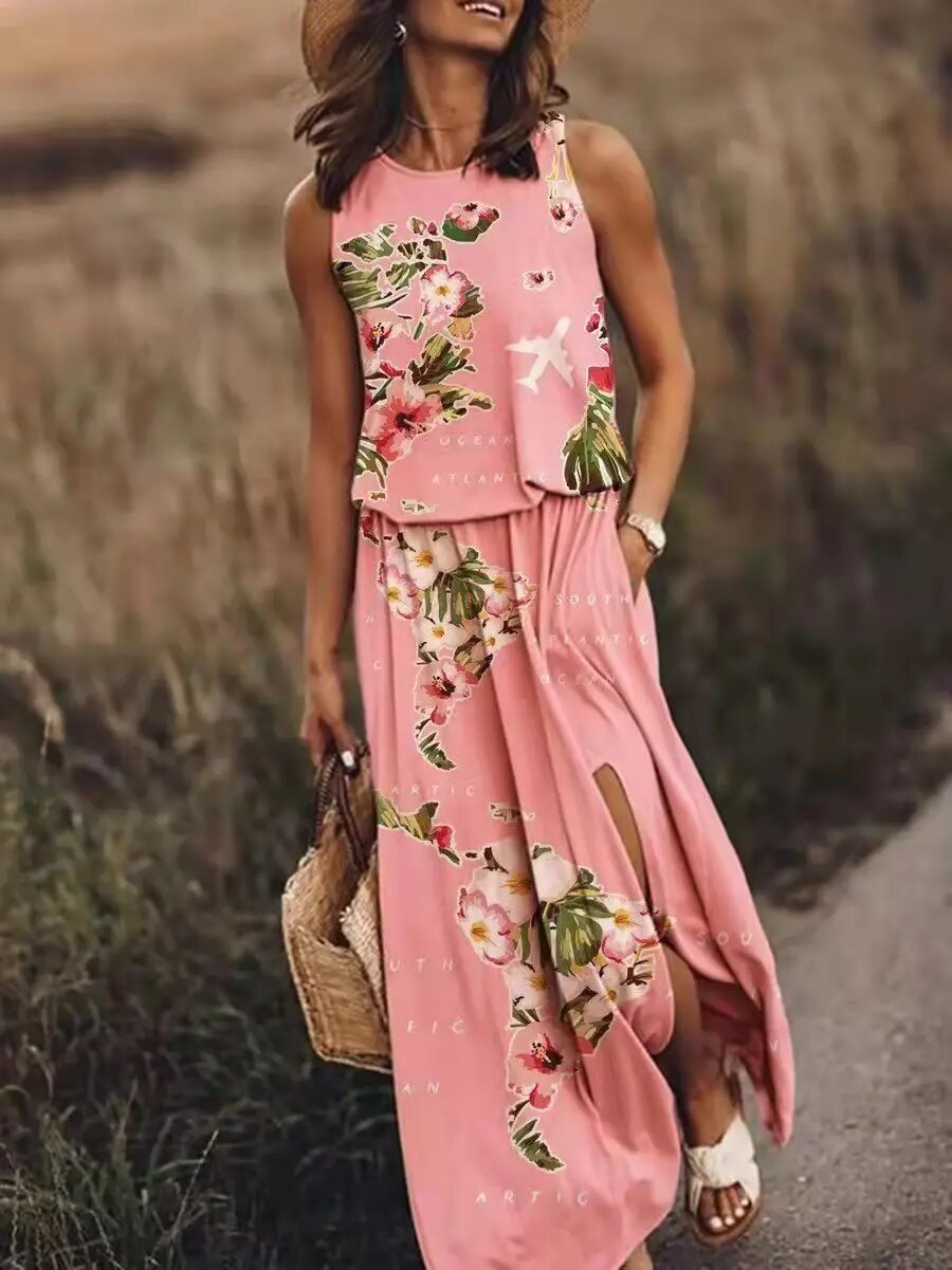 Valenzora | Blumenkleid mit Schlitz Valenzora | Sommerkleid