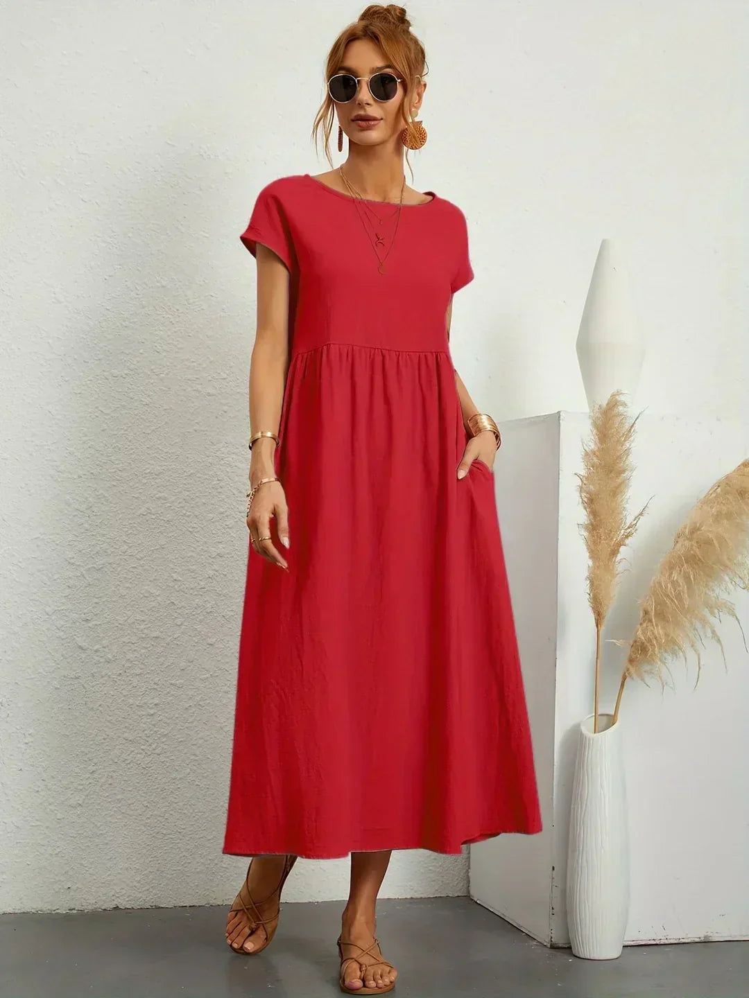 Valenzora | Casual Elegant Cotton and Linen Dress