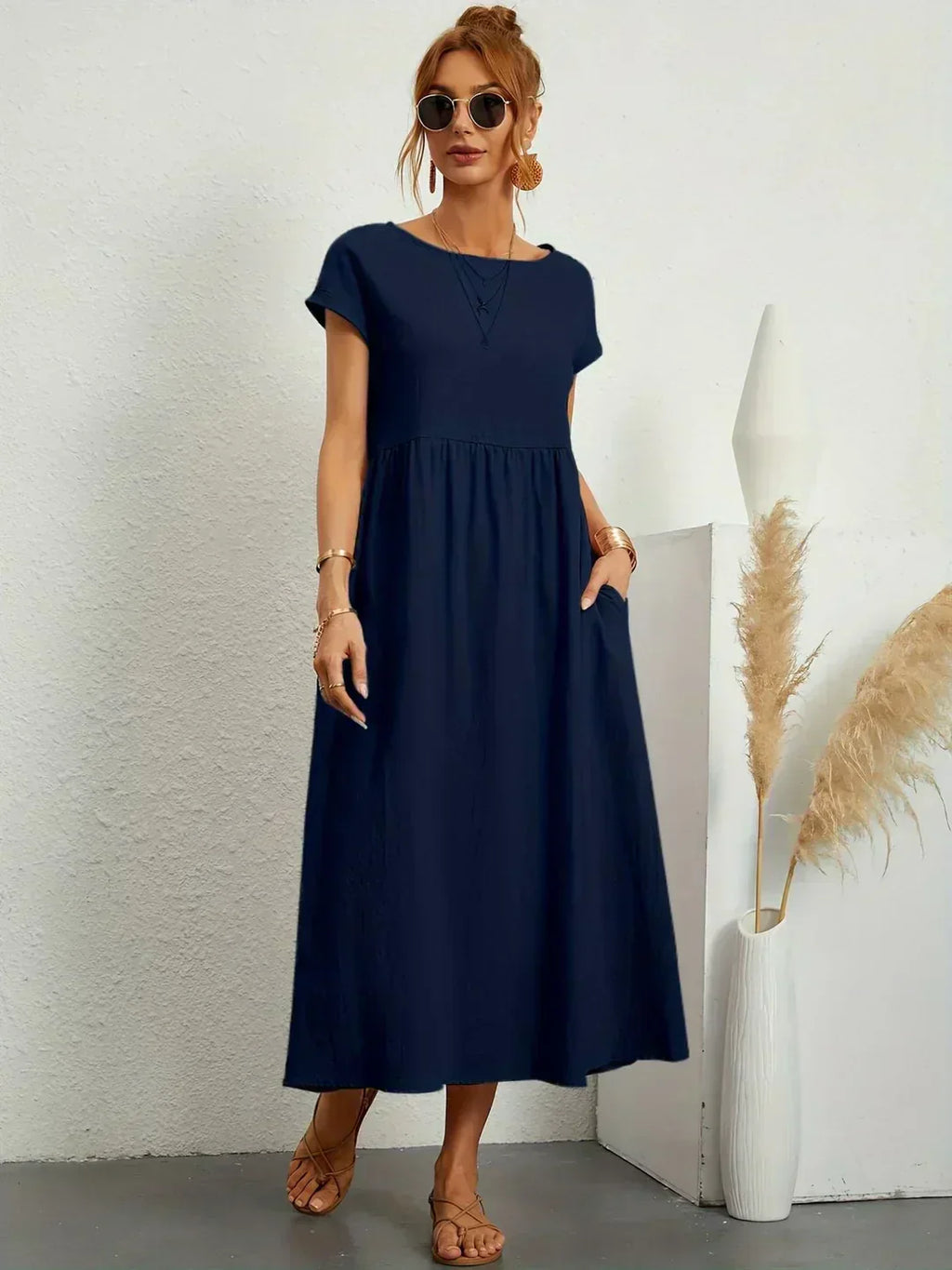 Valenzora | Casual Elegant Cotton and Linen Dress
