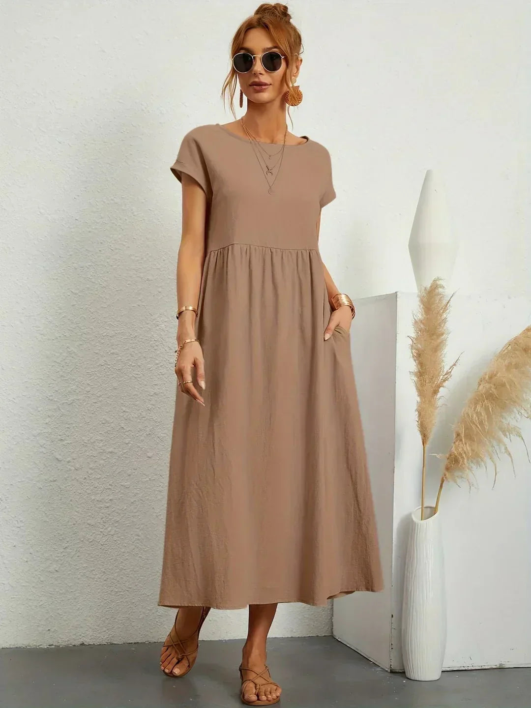 Valenzora | Casual Elegant Cotton and Linen Dress