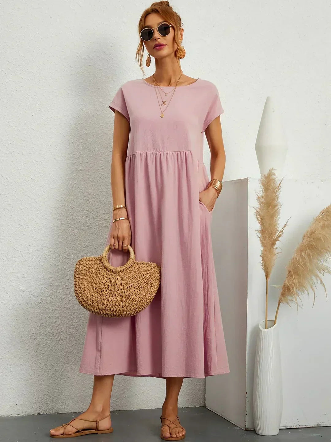 Valenzora | Casual Elegant Cotton and Linen Dress