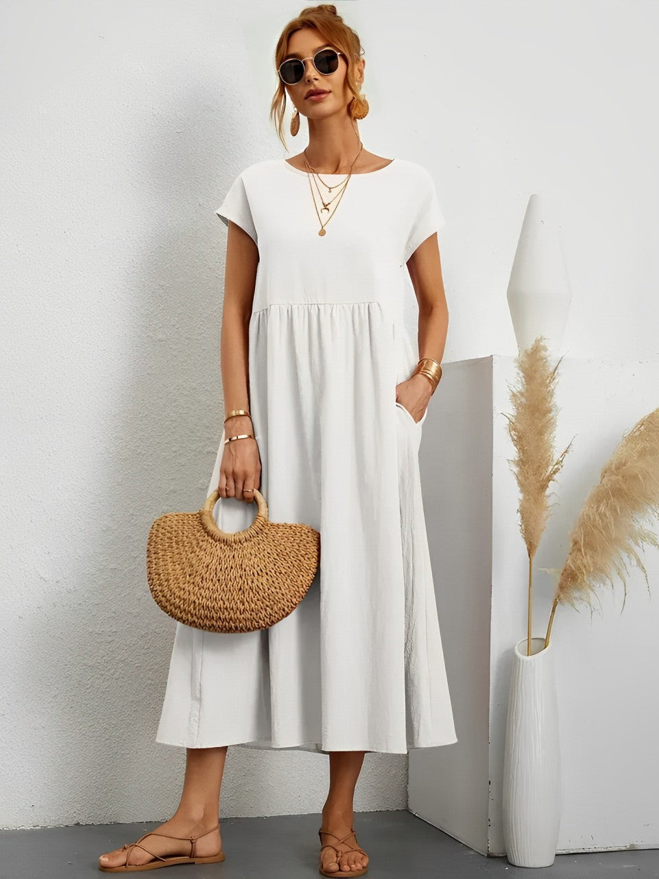 Valenzora | Atemberaubendes Baumwoll-Sommerkleid mit bequemem Schnitt für warmes Wetter