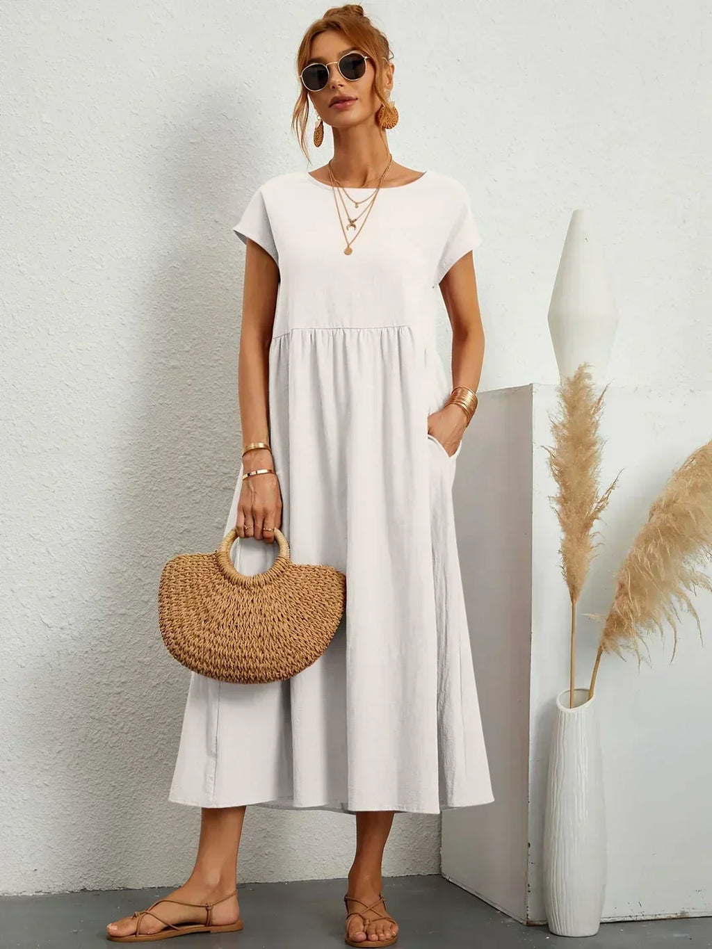 Valenzora | Casual Elegant Cotton and Linen Dress
