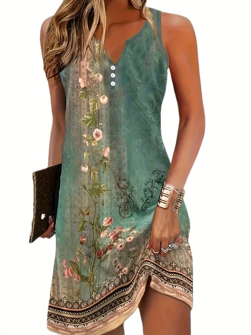 Valenzora | Ärmelloses, weit geschnittenes Boho-Kleid Sommerkleid