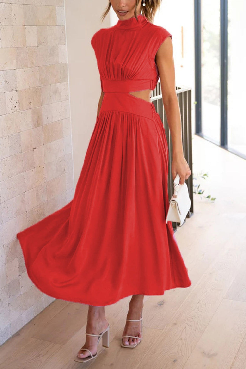 Valenzora | Midikleid mit Rollkragen und Cut-Outs