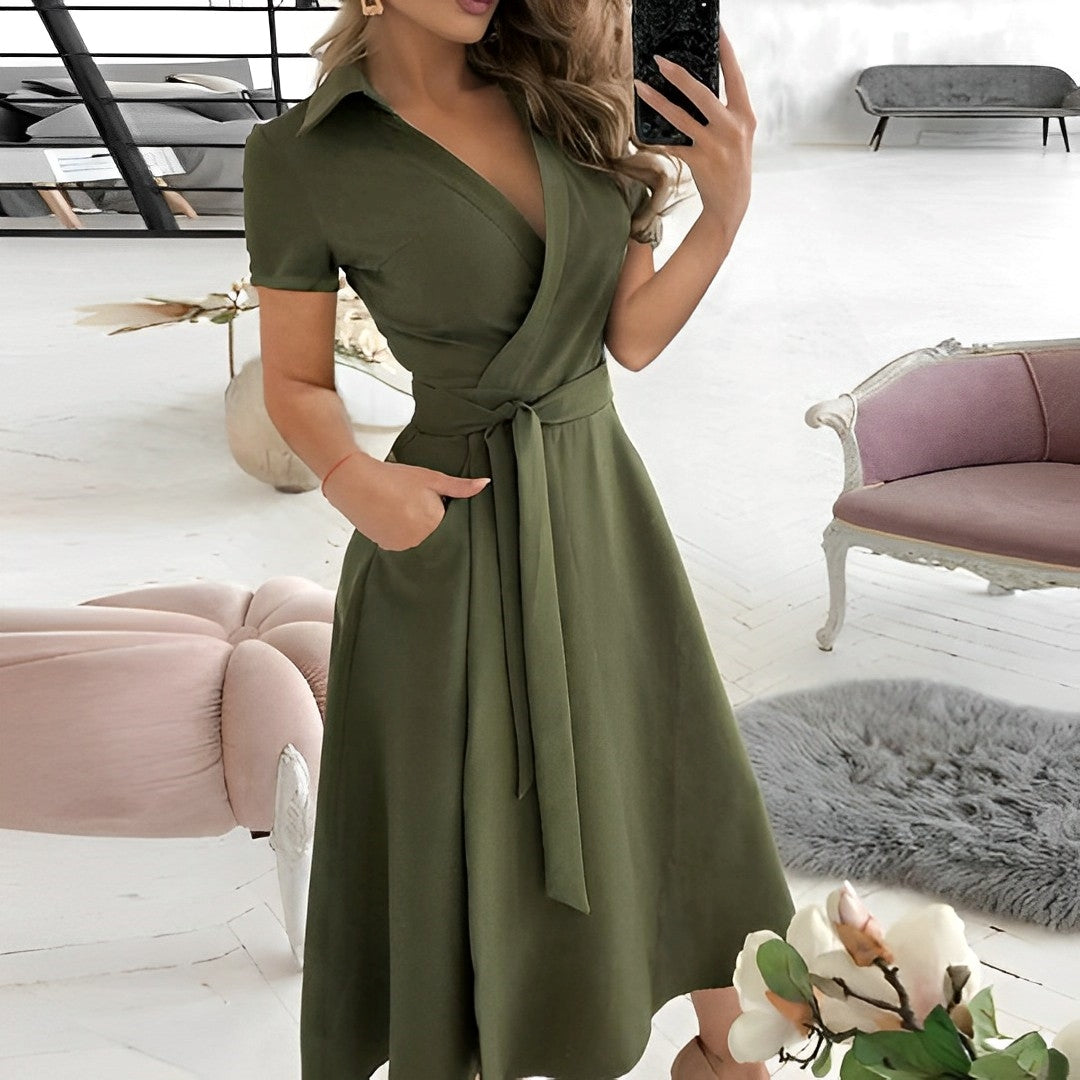Valenzora | A-Linien-Kleid mit V-Ausschnitt für Damen - Elegant und zeitlos