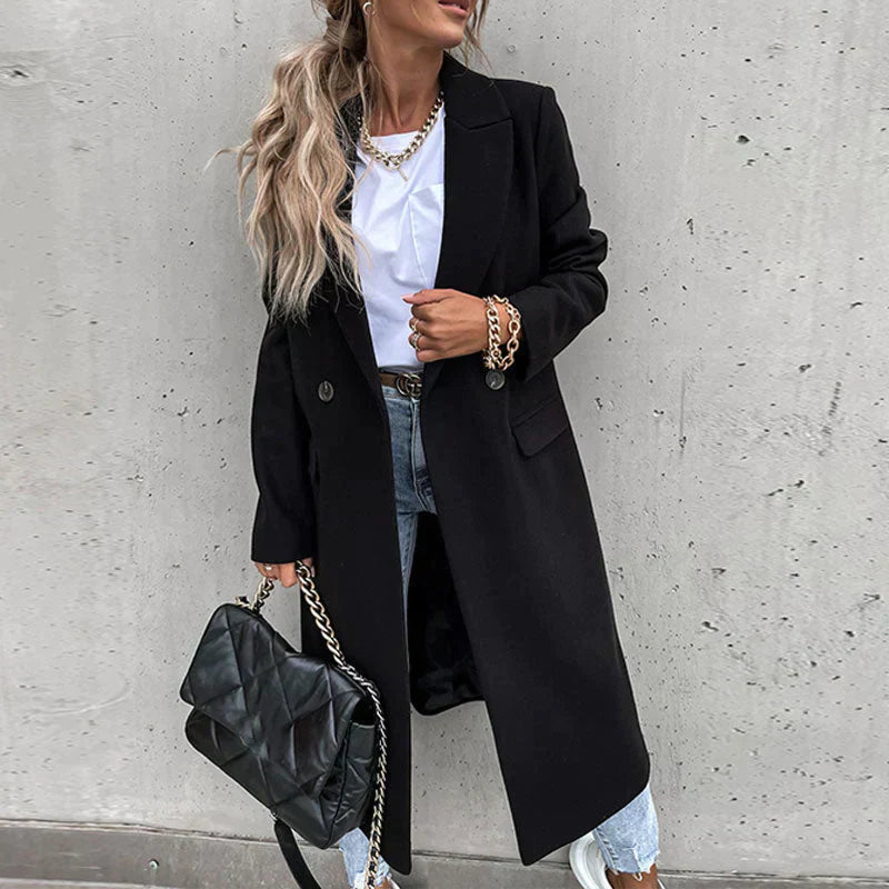 Langer Wollmantel für Damen