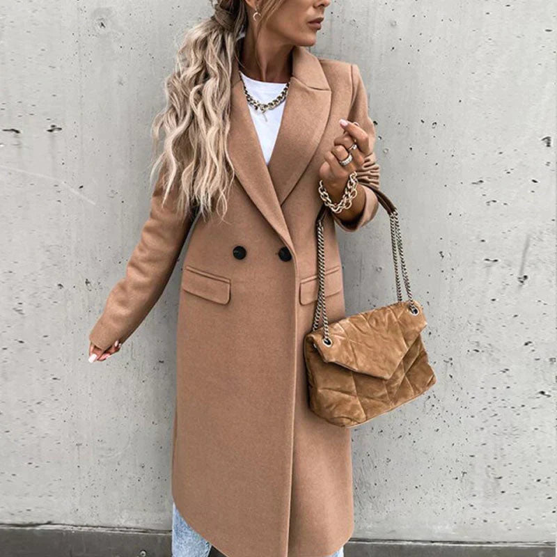 Langer Wollmantel für Damen