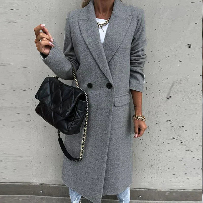 Langer Wollmantel für Damen