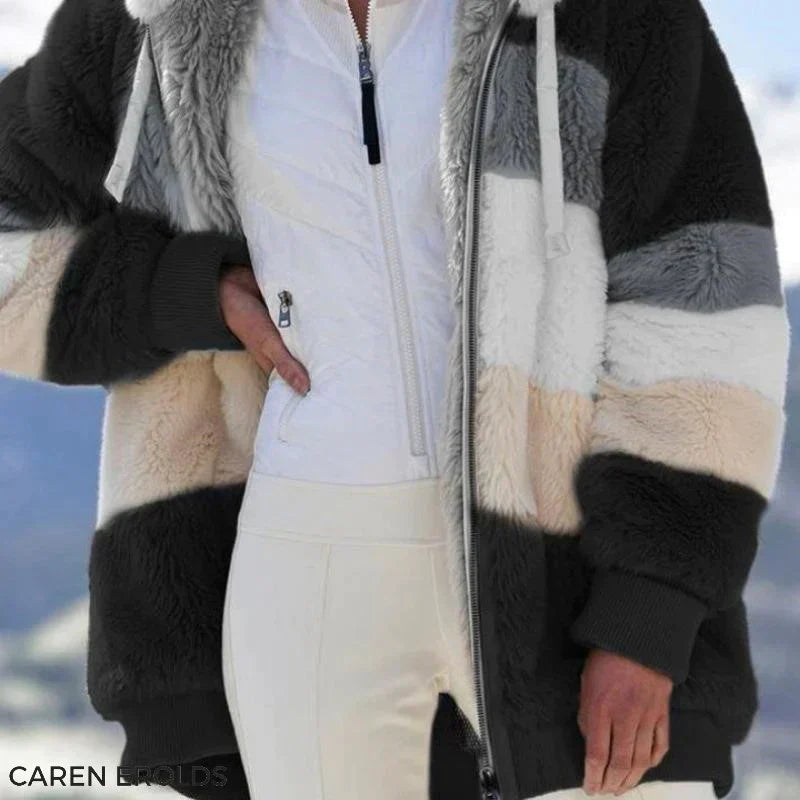 2026 Gemütliche Tweed-Kapuzenjacke mit Plüschwollfutter