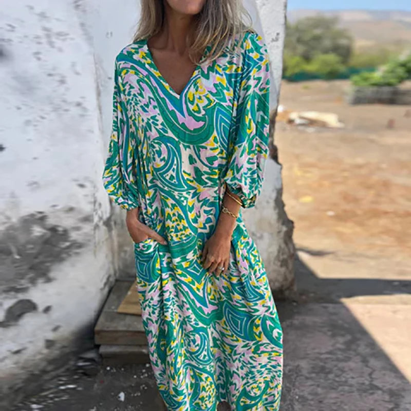 Valenzora | Vintage Elegance Leopard Print Dress for Women