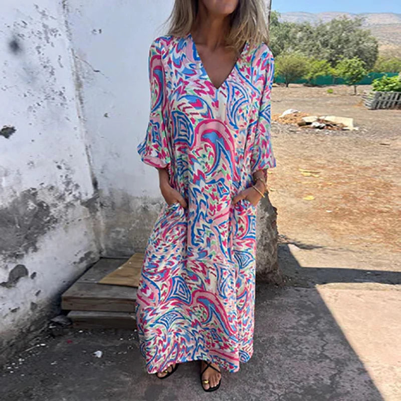 Valenzora | Vintage Elegance Leopard Print Dress for Women