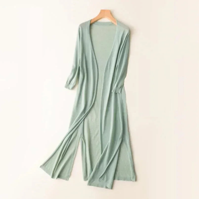Valenzora | Long Open Front Cardigan