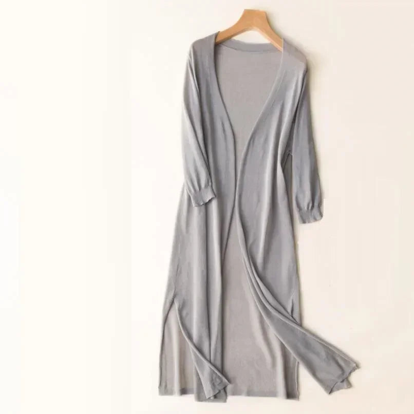 Valenzora | Long Open Front Cardigan