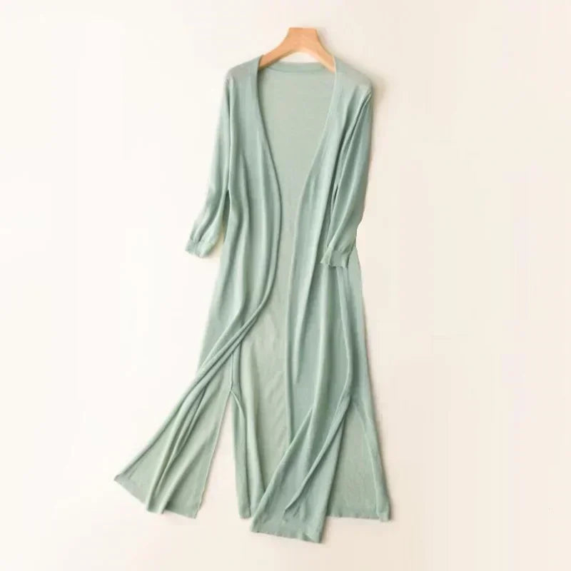 Valenzora | Long Open Front Cardigan